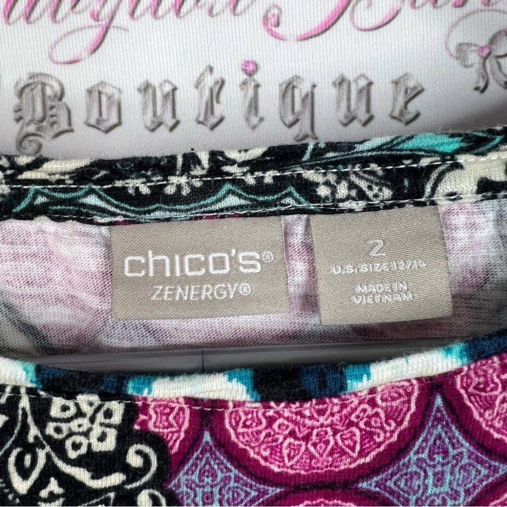 Chico's Tshirt Tee Patchwork Style Top Multicolor… - image 6